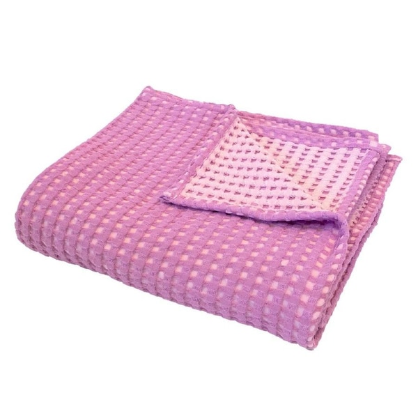 Bambury Dora Cotton Waffle Throw-Orchid