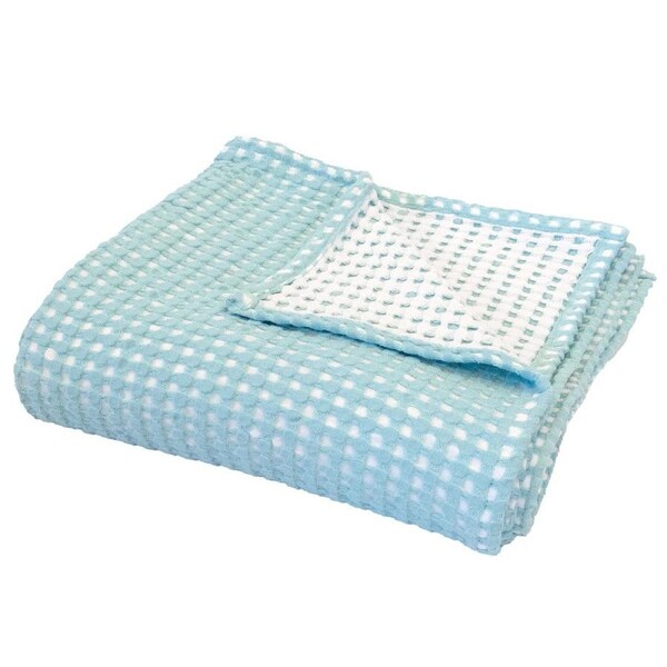 Bambury Dora Cotton Waffle Throw-Aqua