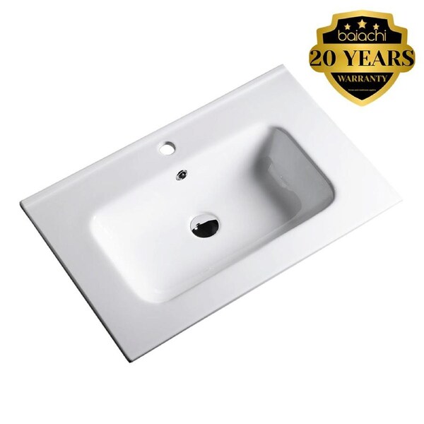 610X465X170mm Bathroom Vanity Cabinet Ceramic Wash Basin Sink Top White 60Q