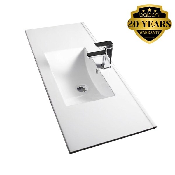 Bathroom Vanity White Ceramic Thin Edge Basin - 75E