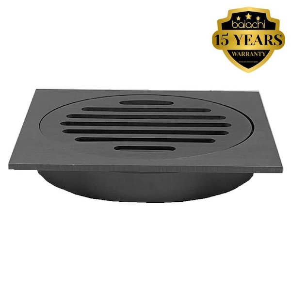 110X110mm Gun Metal Bathroom Shower 100mm Floor Waste Drain Grate