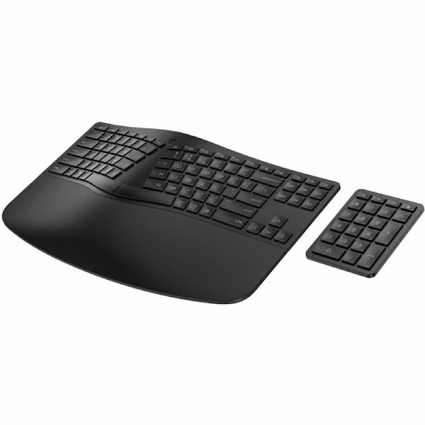 HP 960 Keyboard - Wireless Connectivity - USB Type A Interface - Black - Scissors Keyswitch - Bluetooth - 10 m - Windows 11, Windows 10, macOS, - PC,