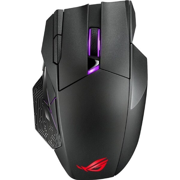 Asus ROG Spatha X Gaming Mouse - Radio Frequency - USB Type C - Optical - 12 Programmable Button(s) - Cable/Wireless - 2.40 GHz - Rechargeable - dpi