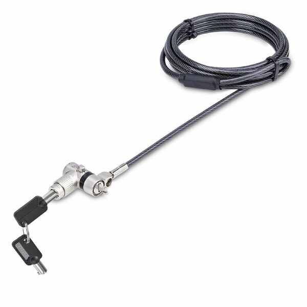 StarTech.com 3-in-1 Universal Laptop Lock 6.6ft, Master Keyed Locking Cable, Security Cable, Compatible w/Noble Wedge®/Nano/