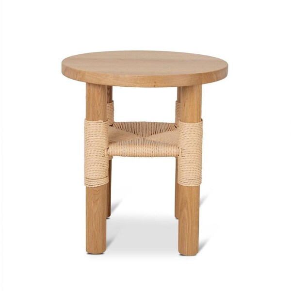 Smith 42cm Round Side Table - Natural