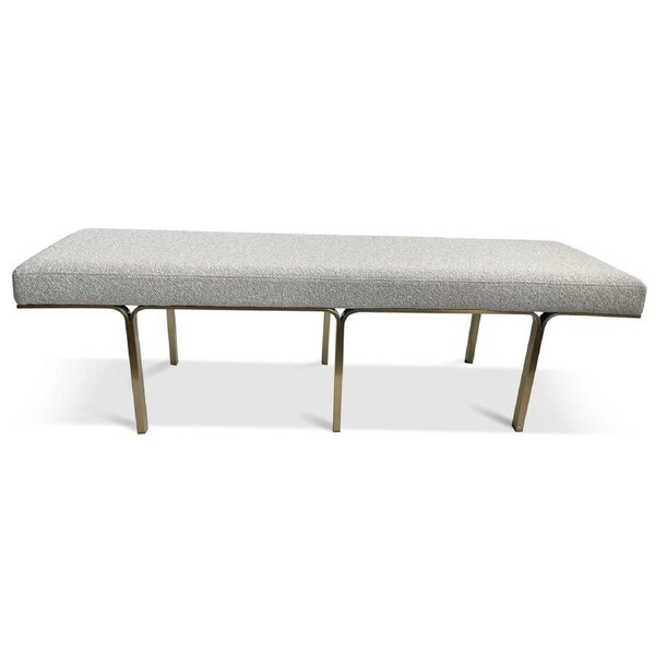 Brittan 1.5m Brushed Gold Ottoman - Clay Grey