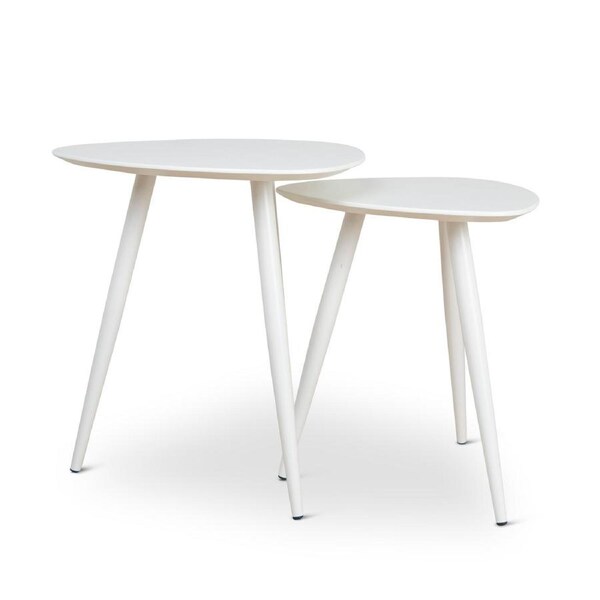 Set of 2 - Lauren Side Table - White