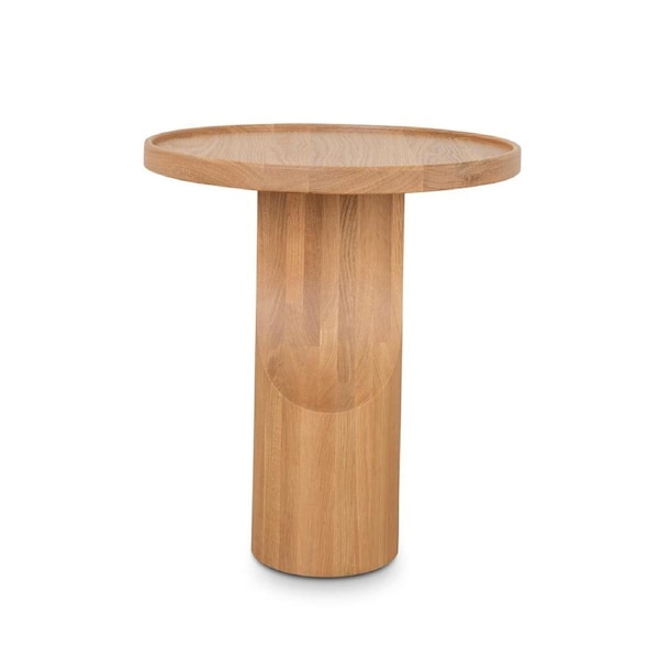 Mary 45cm Round Side Table - Natural Oak