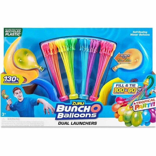 Bunch O Balloons Tropical Party Dual Launchers 4pk 130+ Balloons