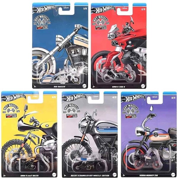 Hot Wheels Motorcycle Club Set of 5