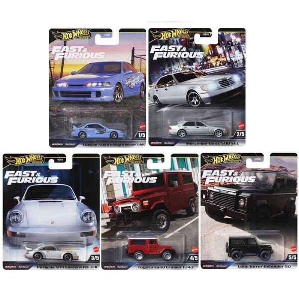 Hot Wheels Premium Fast & Furious Set of 5 HNW46-956G