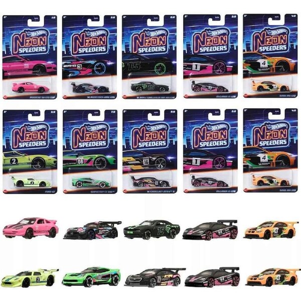 Hot Wheels Neon Speeders Box of 10 Case C