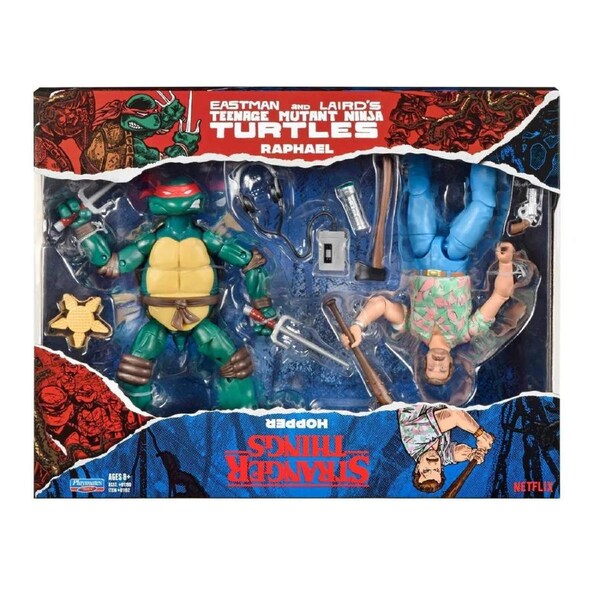 TMNT & Stranger Things Upside Down Remix Raphael and Hopper Action Figure 2pk