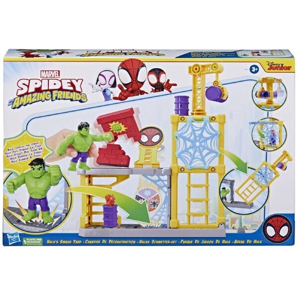 Marvel Spidey and His Amazing Friends Hulk’s Smash Yard Playset