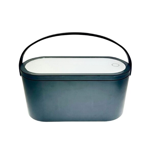 Gibson Gifts Beauty Storage Case w/ LED Mirror Black Cosmetic/Makeup Box