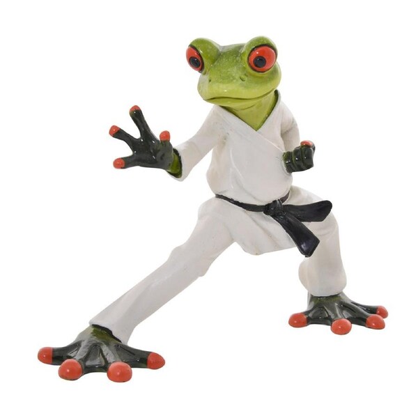 Gibson Gifts Funny Frog Karate Figurine Home Tabletop Display Decor 18x12cm