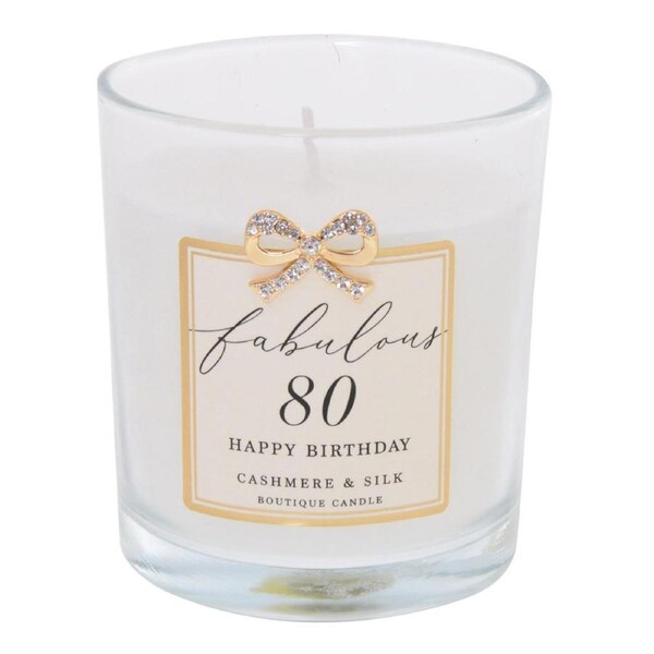 Gibson Gifts Jewelled Scented Candle Decor Cashmere/Silk Scent 80th Birthday