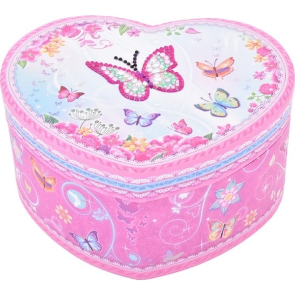 Gibson Gifts Girls Butterfly Heart Musical Jewelry Box Holder Organiser 8x15cm