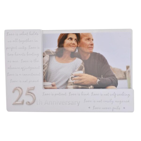 Gibson Gifts 25th Wedding Anniversary Photo Frame Home/Garden Decor 6x4"