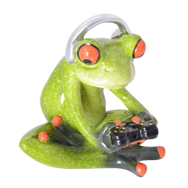 Gibson Gifts Funny Frog Gamer Figurine Home Tabletop Display Decor 9x8cm