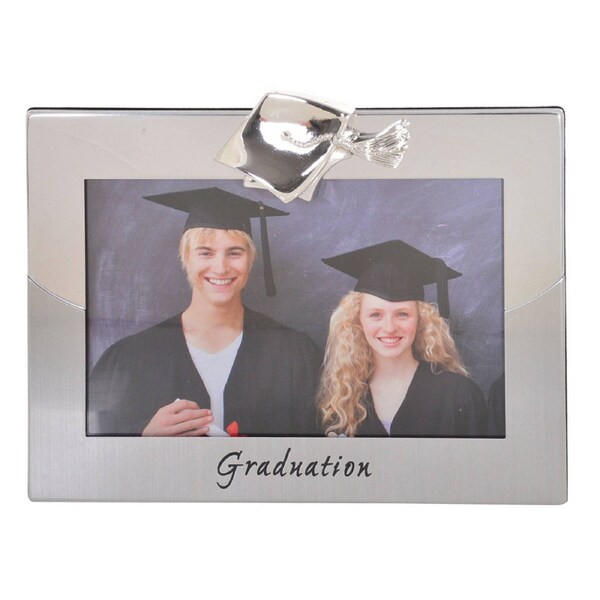 Gibson Gifts Silver Graduation 6x4'' Photo/Picture Frame Decor Rectangle