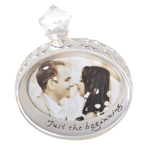 Gibson Gifts Silver Engagement Ring Photo/Picture Frame Home Decor Round