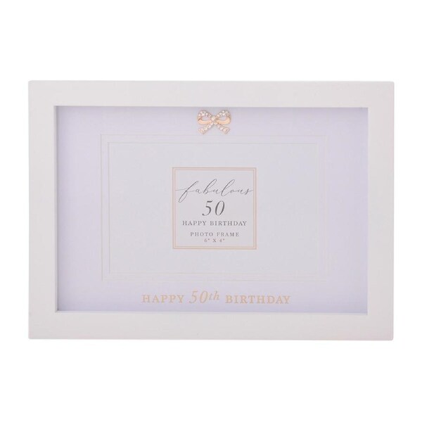 Gibson Gifts Jewelled 50th Picture Frame Decor Photo Holder 6x4" Rectangle