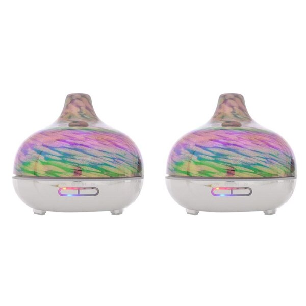 2x Gibson Gifts Aroma Humidifier Mist Diffuser w/Bluetooth Speaker 15cm Rainbow