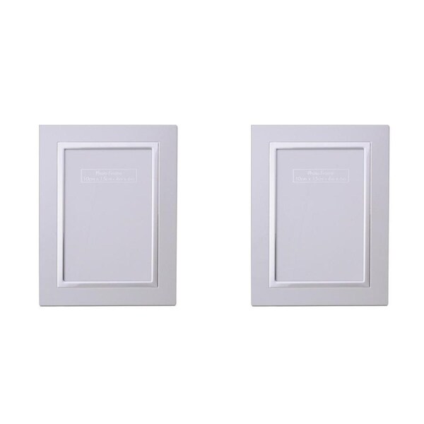 2x Gibson Gifts Silver Trim Picture Frame Display Photo Holder 4x6" Rectangle