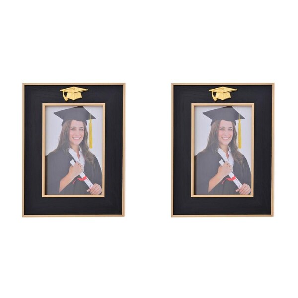 2x Gibson Gifts Golden Graduation 5x7'' Photo/Picture Frame Decor Rectangle