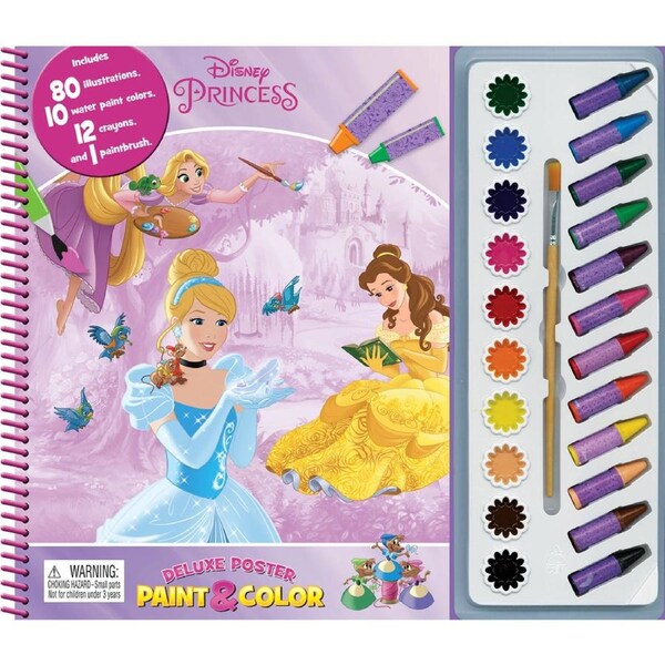 Disney Princess Kids/Children Deluxe Poster Paint & Color Creative Kit 3y+