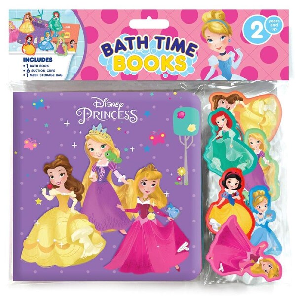 Disney Princess Kids/Child Waterproof Bathtime Books w/ Figures/Eva Bag 3y+
