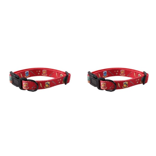 2x Harry Potter Animal Pet Dog Collar Neck Strap 23-43cm Adjustable Small Red