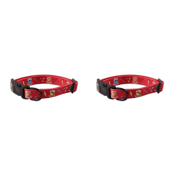 2x Harry Potter Animal Pet Dog Collar Neck Strap 33-52cm Adjustable Large Red