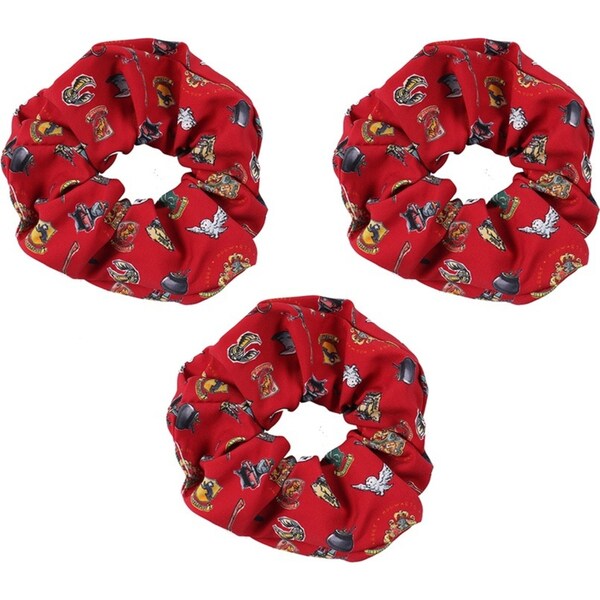3x Harry Potter Scrunchie Hair Tie Band Women's Accessory Round One Size Red