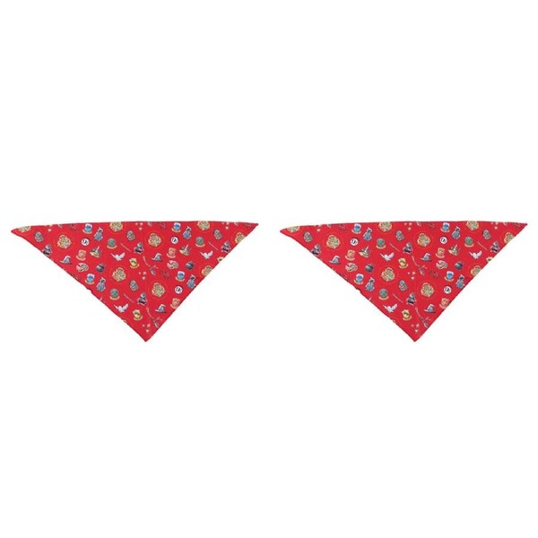 2x Harry Potter Dog Bandana Pet Neck Scarf Triangle Accessory Large 44cm Red