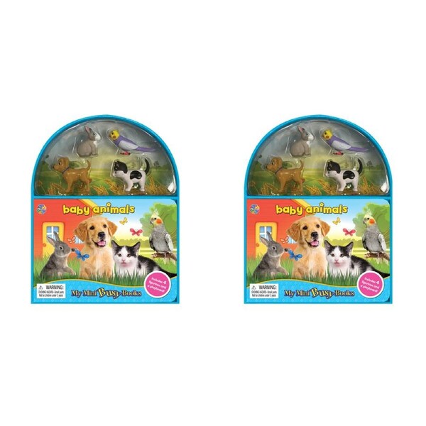 2x Baby Animals Mini Busy Kids/Children Educational Learning Activity Book 3y+