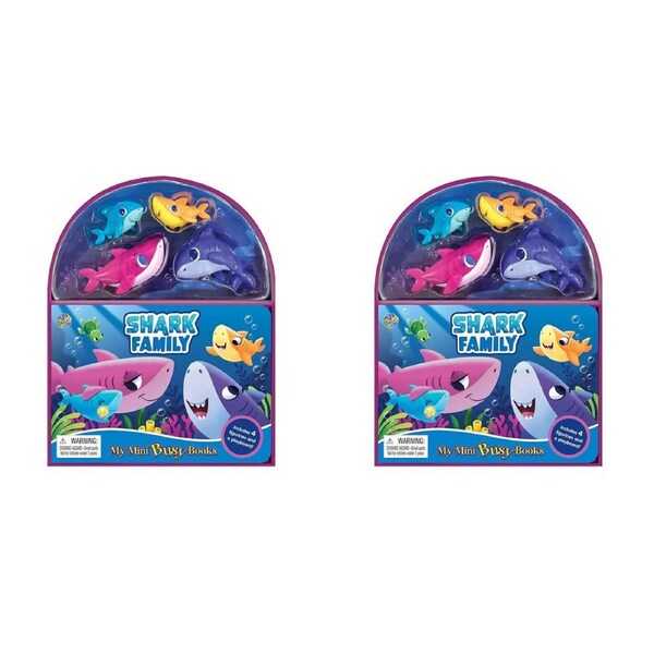 2x Shark Family Mini Busy Kids/Children Educational Learning Activity Book v3y+