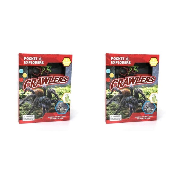 2x Crawlers Pocket Explorers Kids/Children Educational Book w/ 4 Figurines 3y+