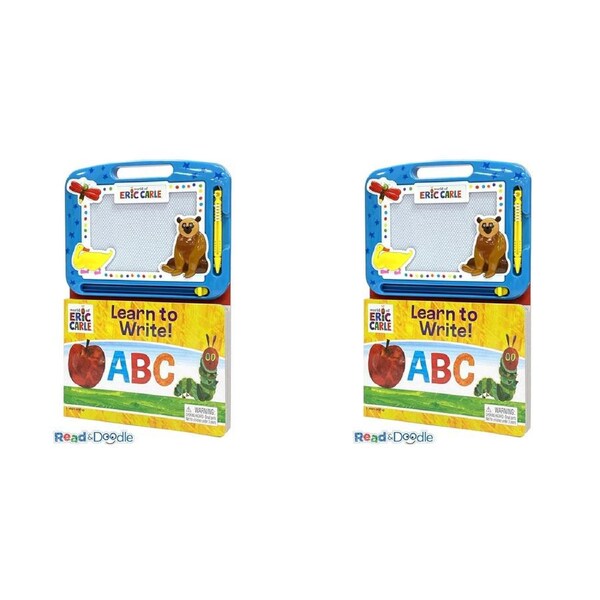 2x Eric Carle Abc/Words Learning Series Kids Magnetic Drawing Pad w/ Book 3y+
