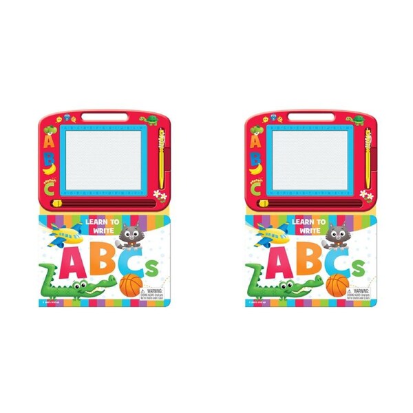 2x Learning To Write ABC's Learning Series Kids Magnetic Drawing Pad w/ Book 3+
