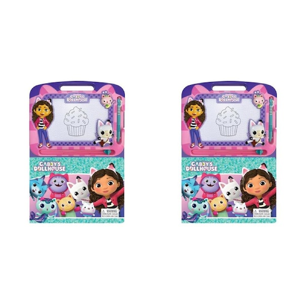 2x Univ. Gabby'S Dollhouse Learning Series Kids Magnetic Drawing Pad w/ Book 3+