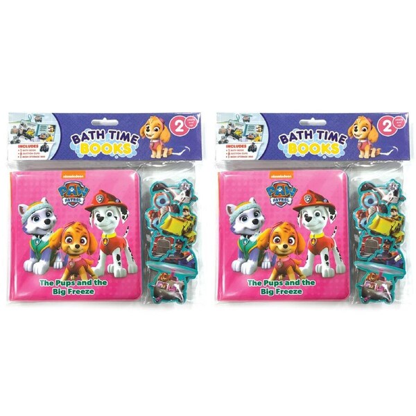 2x Nick Paw Patrol Girls Kids/Children Bath Time Books w/ Figures/Eva Bag 3y+