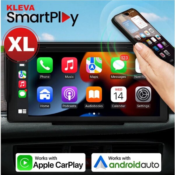 Kleva SmartPlay XL 10" HD Universal Touchscreen Apple CarPlay Android Auto Wireless
