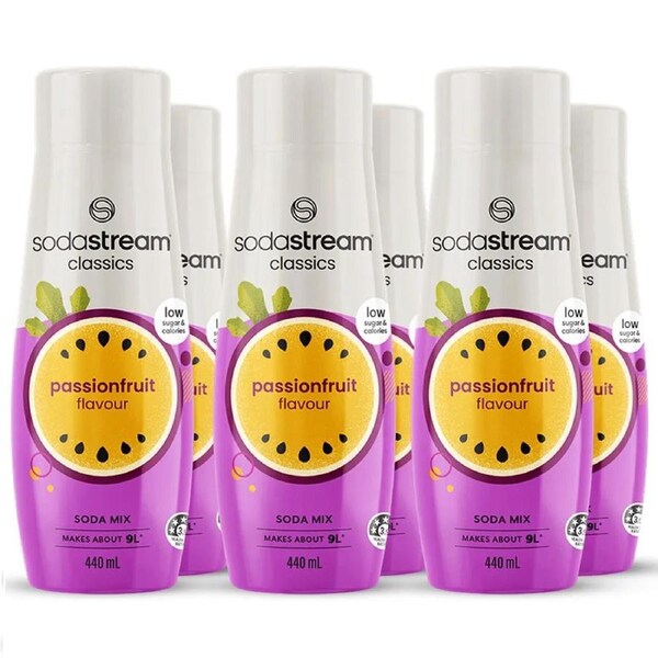 SodaStream Classics Passionfruit Syrup Mix 440ml Pack 6 BULK