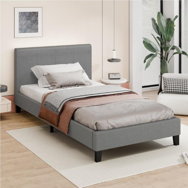 ALFORDSON Bed Frame Single Size Mattress Base Fabric Grey