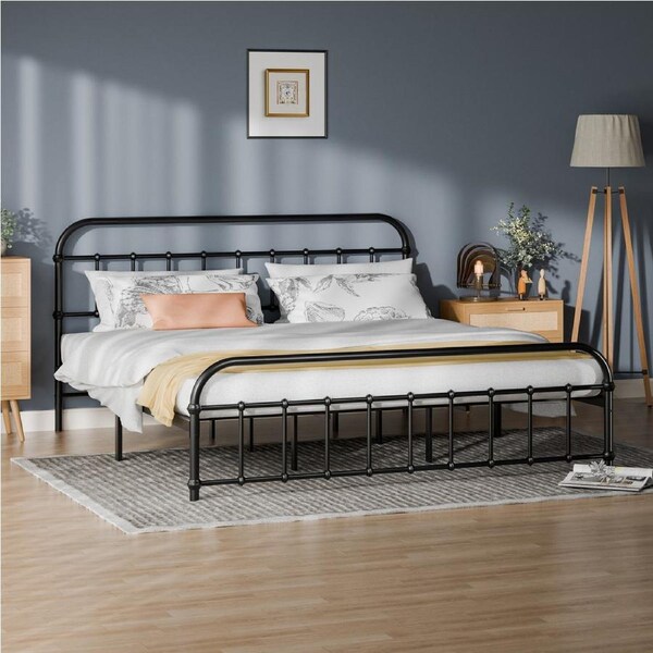 ALFORDSON Metal Bed Frame King Size Base Platform Black