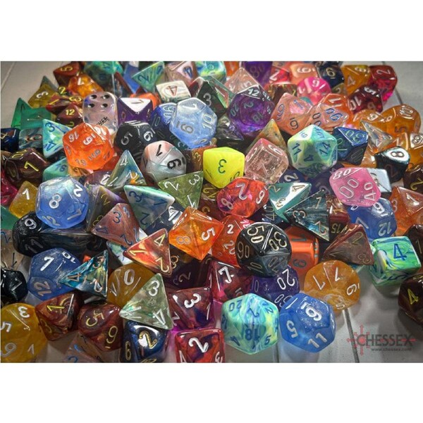 Chessex 200 Individual Polyhedral Discontinued & Lab Dice Sale Bag