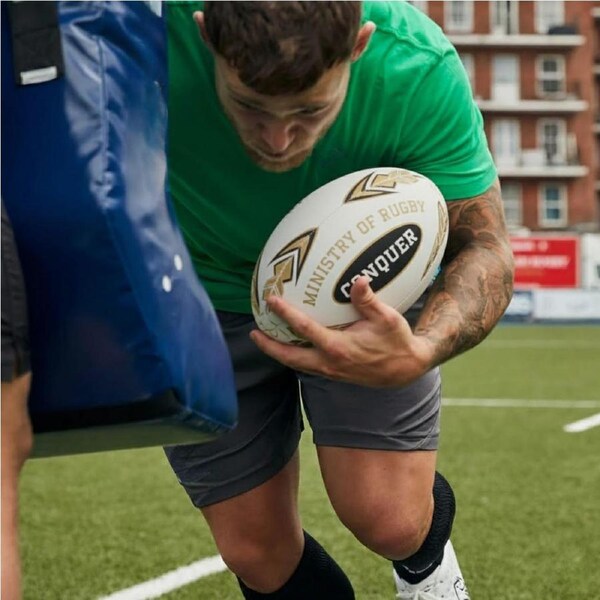 STRADIA "CONQUER" Size 5 Rugby League Ball - "Senior Club Trainer with 3D Pimple Grip"