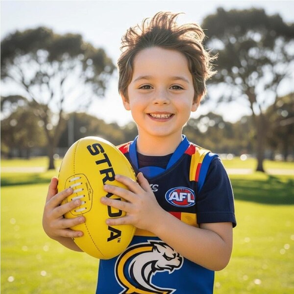 STRADIA "AUGUSTA" Size 3 Aussie Rules Ball - "Synthetic Leather Ball for Distinguished Play"